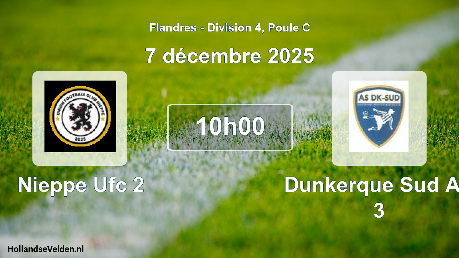Geplande wedstrijd: Nieppe Ufc 2 - Dunkerque Sud AS 3 (7 december 2025)