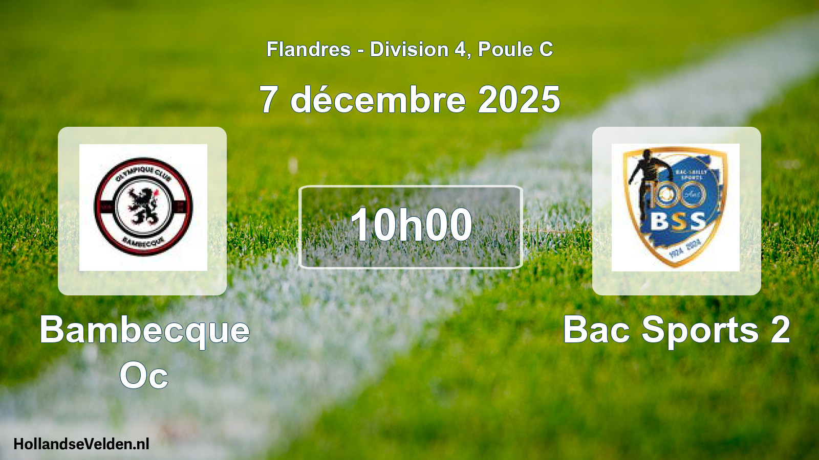 Match programmé: Bambecque Oc - Bac Sports 2 (7 décembre 2025)