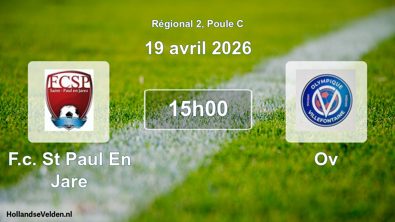 Scheduled Match: F.c. St Paul En Jare - Ov (19 April 2026)