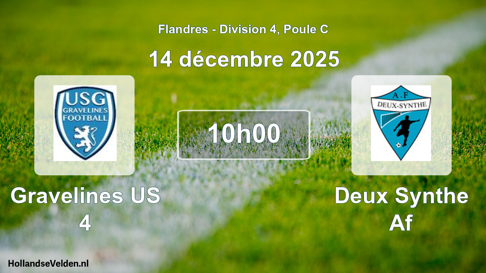Match programmé: Gravelines US 4 - Deux Synthe Af (14 décembre 2025)