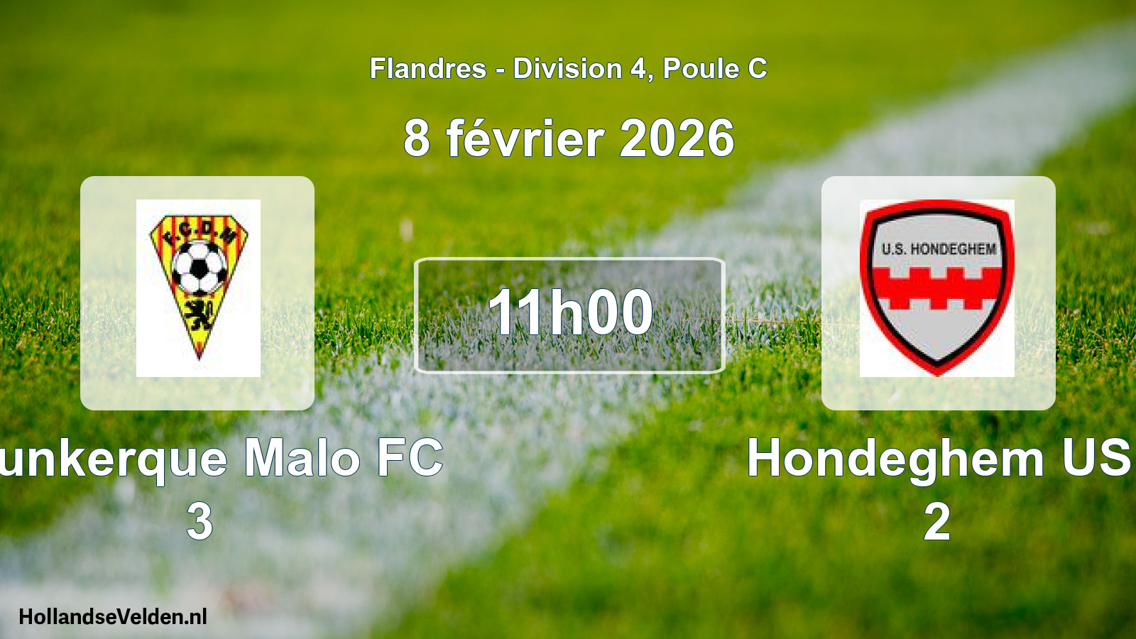 Scheduled Match: Dunkerque Malo FC 3 - Hondeghem US 2 (8 February 2026)