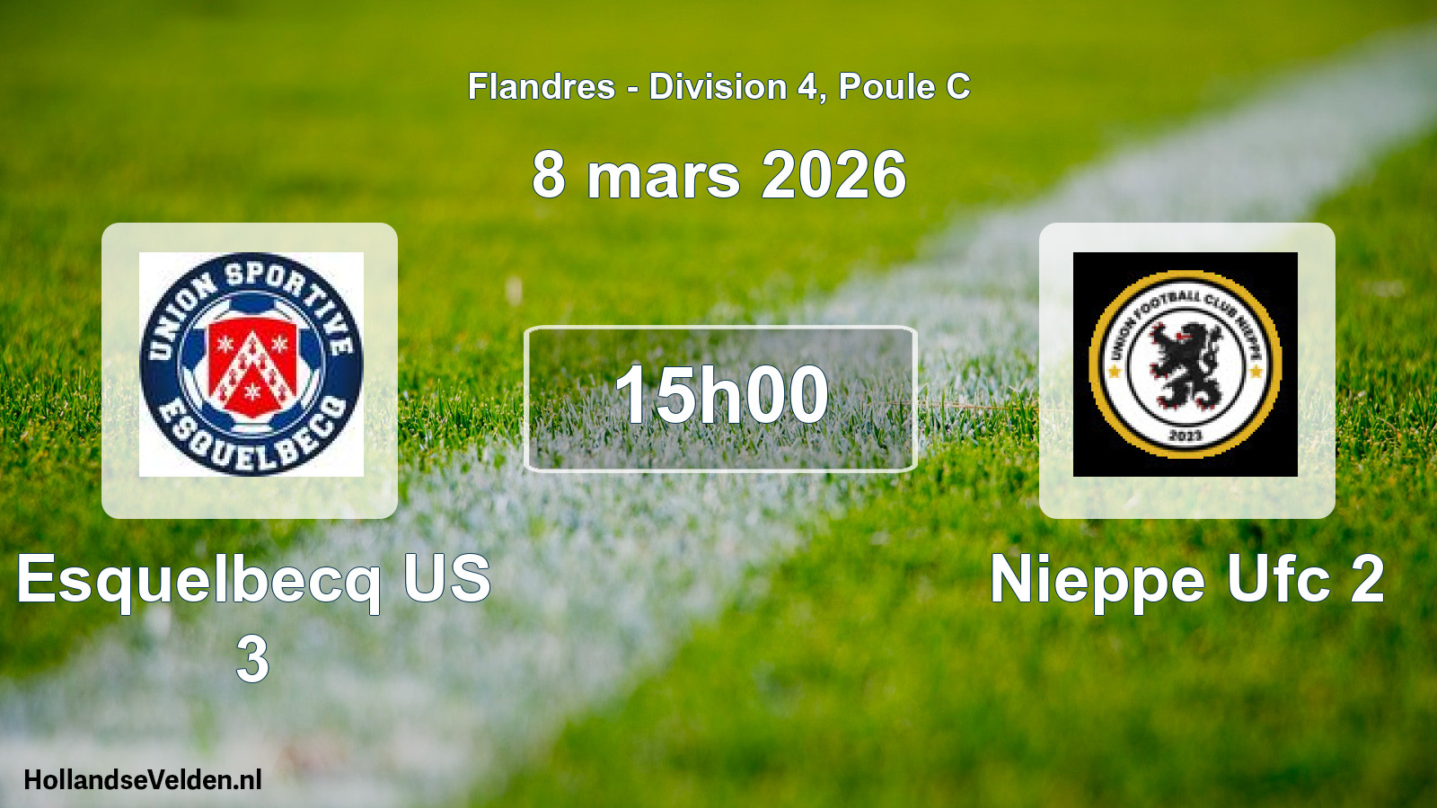 Geplande wedstrijd: Esquelbecq US 3 - Nieppe Ufc 2 (8 maart 2026)