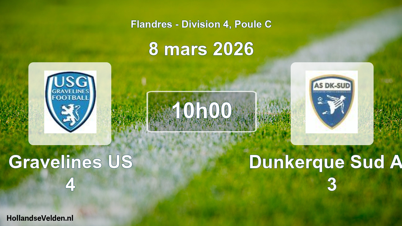 Scheduled Match: Gravelines US 4 - Dunkerque Sud AS 3 (8 March 2026)