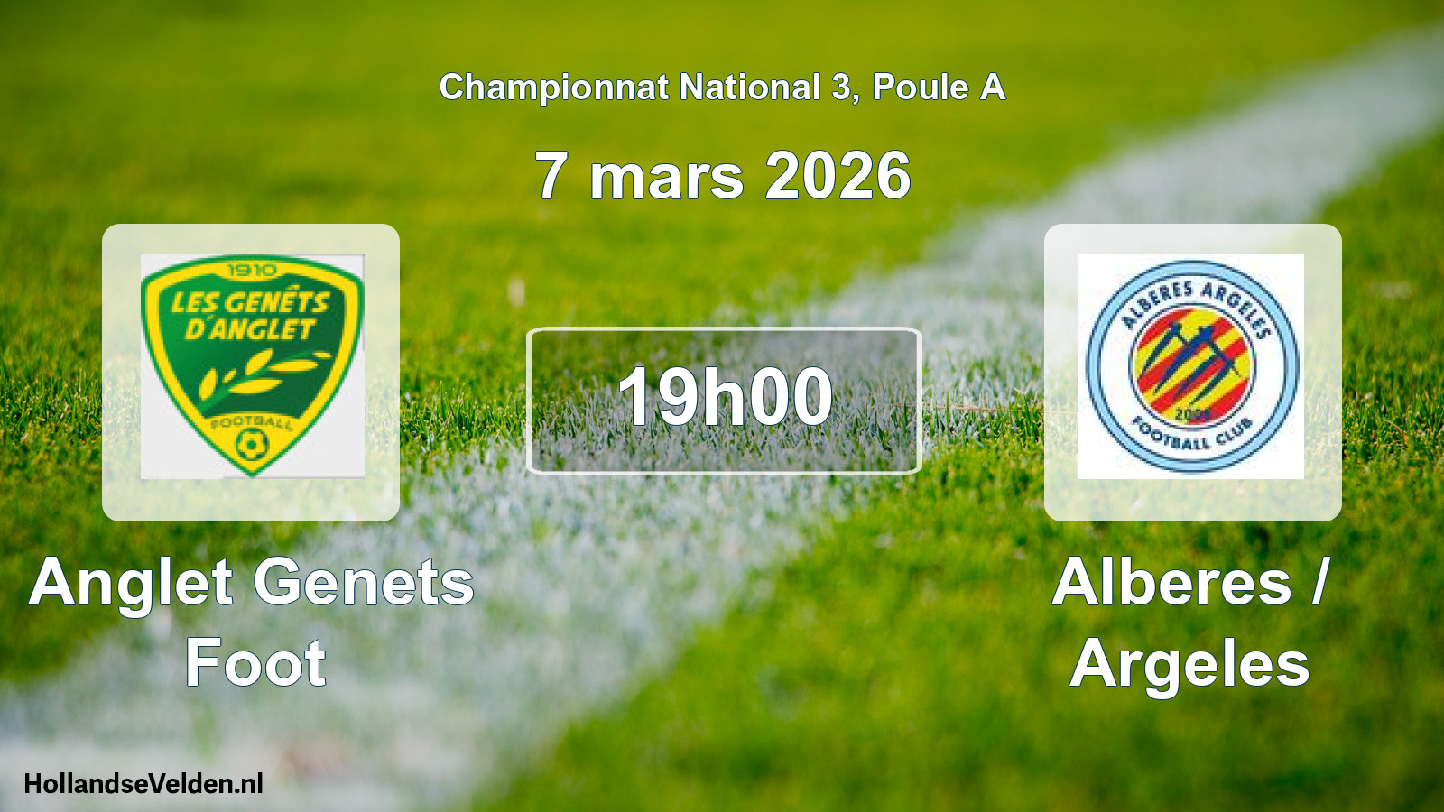 Geplande wedstrijd: Anglet Genets Foot - Alberes / Argeles (7 mars 2026)