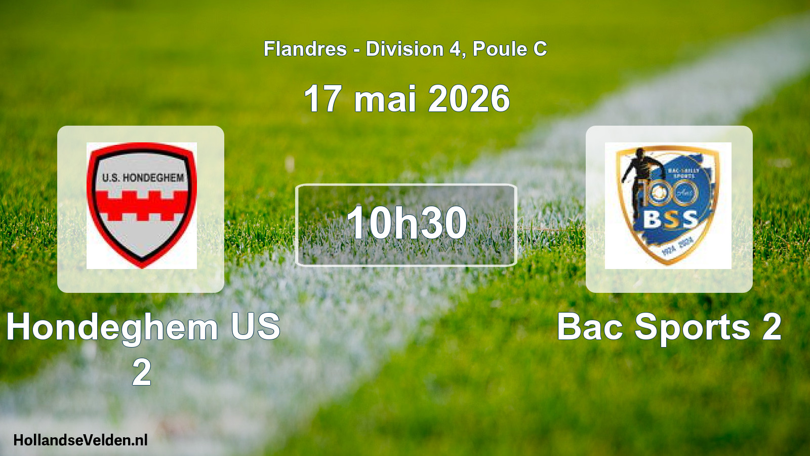 Match programmé: Hondeghem US 2 - Bac Sports 2 (17 mai 2026)