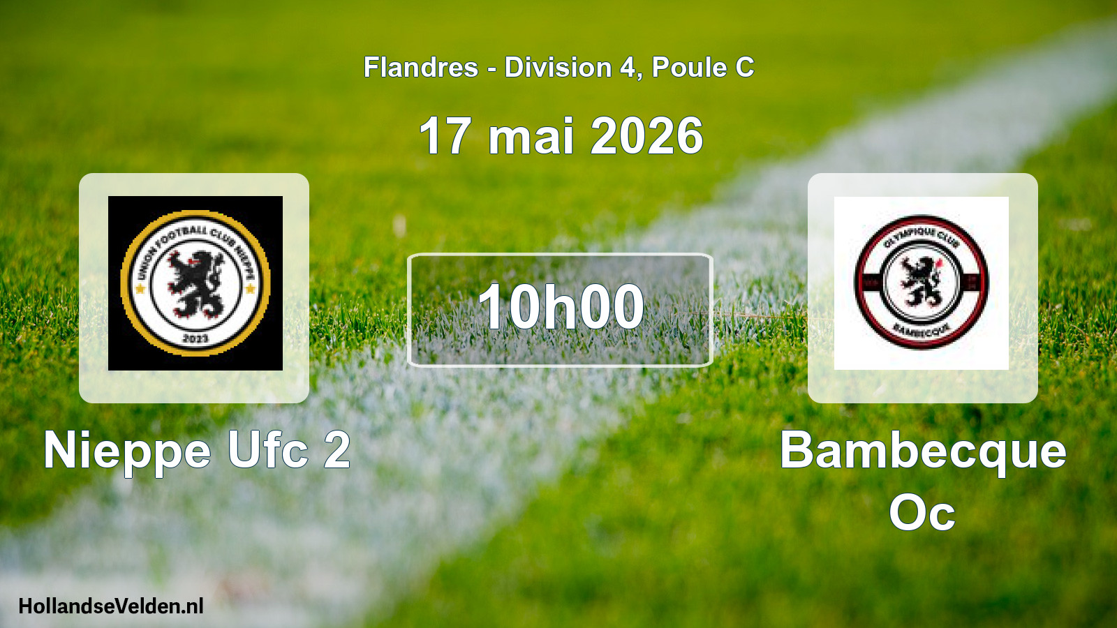 Geplande wedstrijd: Nieppe Ufc 2 - Bambecque Oc (17 mei 2026)