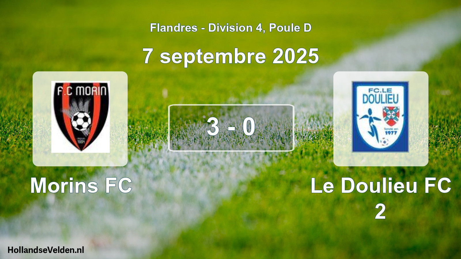 Gespeelde wedstrijd: Morins FC - Le Doulieu FC 2 3 - 0 (7 september 2025)