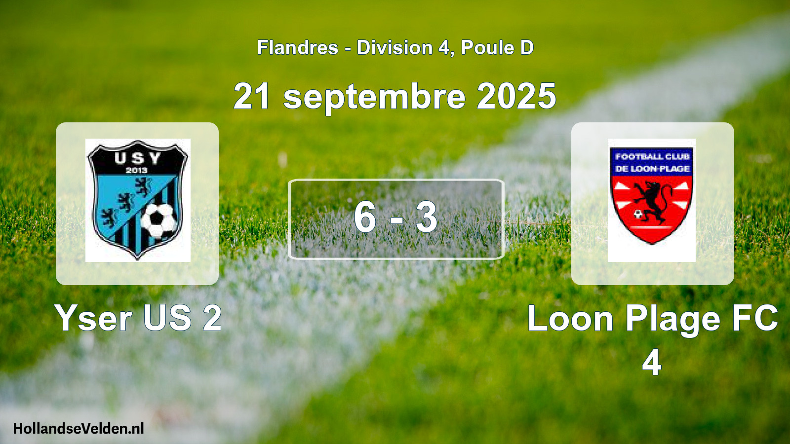 Match joué: Yser US 2 - Loon Plage FC 4 6 - 3 (21 septembre 2025)