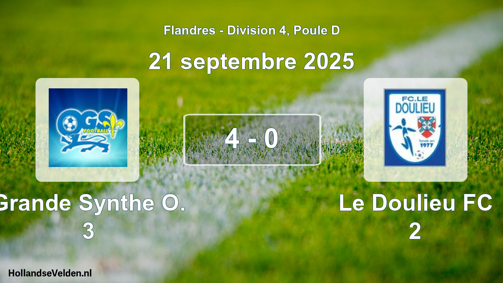 Total number of matches played: Grande Synthe O. 3 - Le Doulieu FC 2 4 - 0 (21 September 2025)