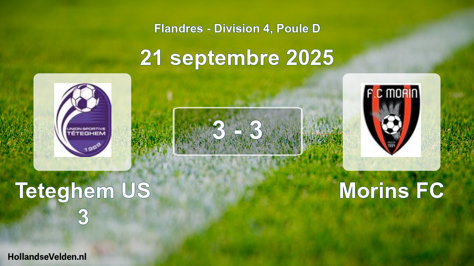 Gespeelde wedstrijd: Teteghem US 3 - Morins FC 3 - 3 (21 september 2025)