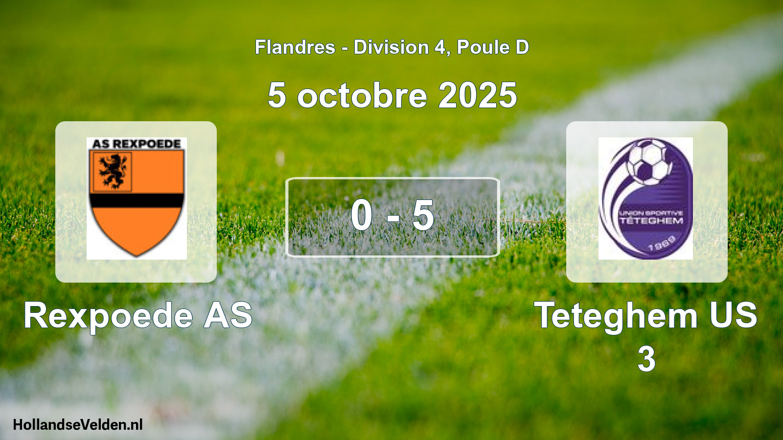 Match joué: Rexpoede AS - Teteghem US 3 0 - 5 (5 octobre 2025)
