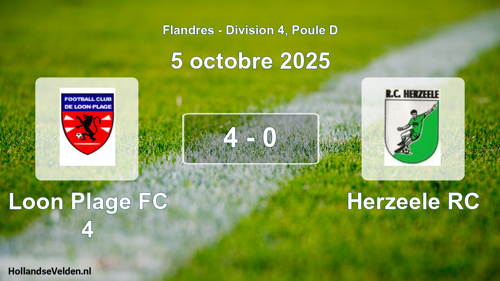 Total number of matches played: Loon Plage FC 4 - Herzeele RC 4 - 0 (5 October 2025)