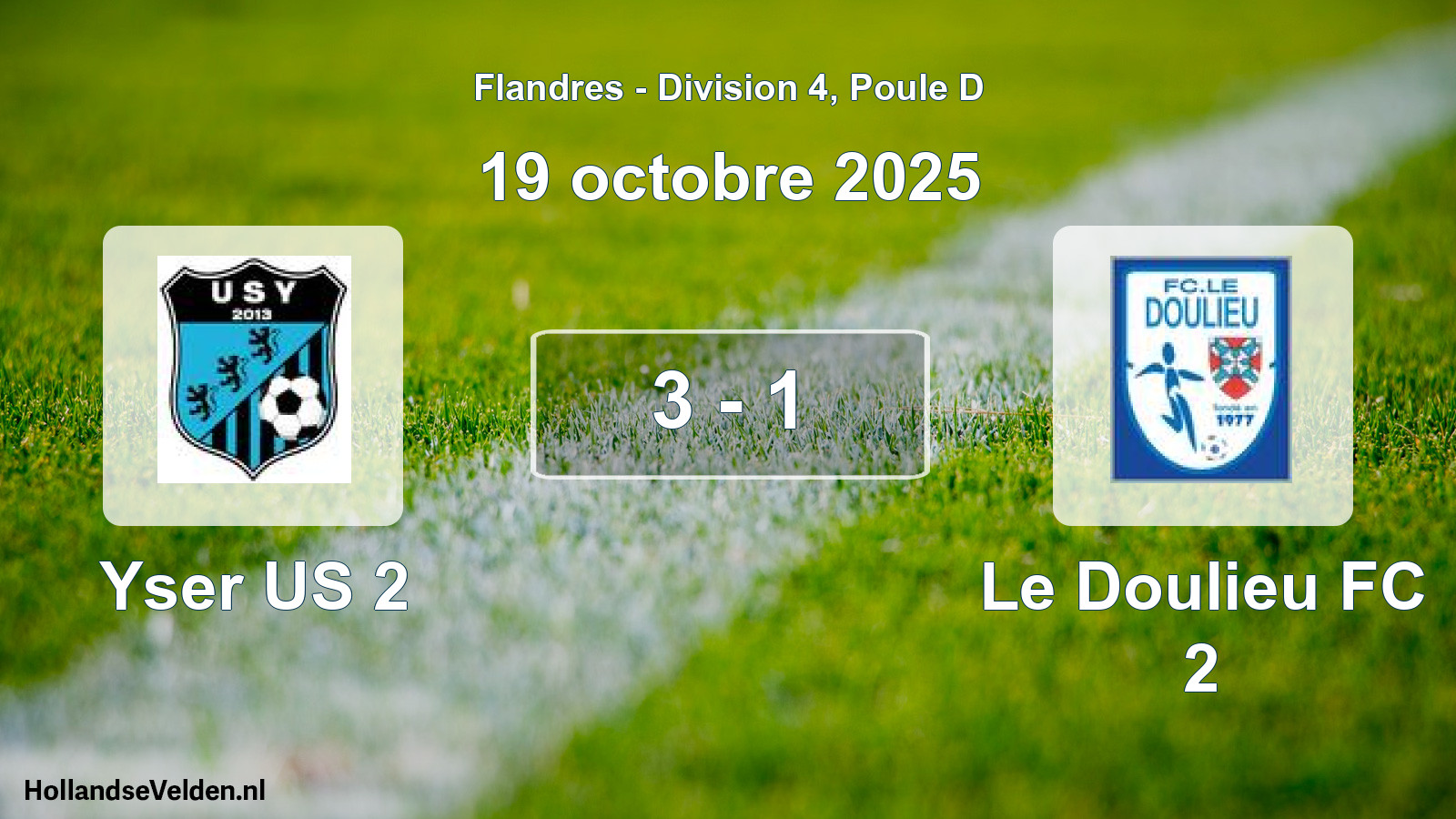 Total number of matches played: Yser US 2 - Le Doulieu FC 2 3 - 1 (19 October 2025)