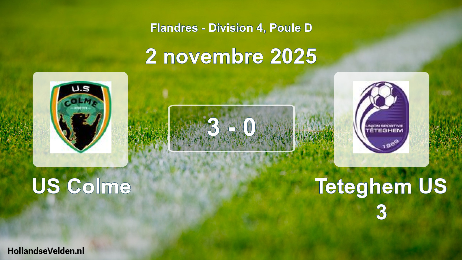 Match joué: US Colme - Teteghem US 3 3 - 0 (2 novembre 2025)