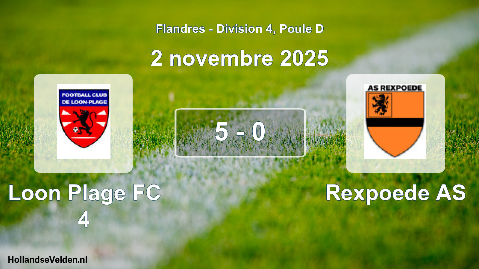 Match joué: Loon Plage FC 4 - Rexpoede AS 5 - 0 (2 novembre 2025)