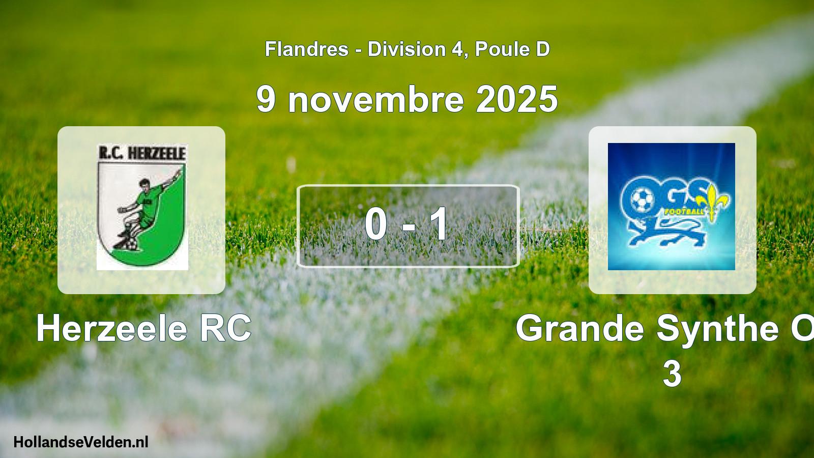 Match joué: Herzeele RC - Grande Synthe O. 3 0 - 1 (9 novembre 2025)