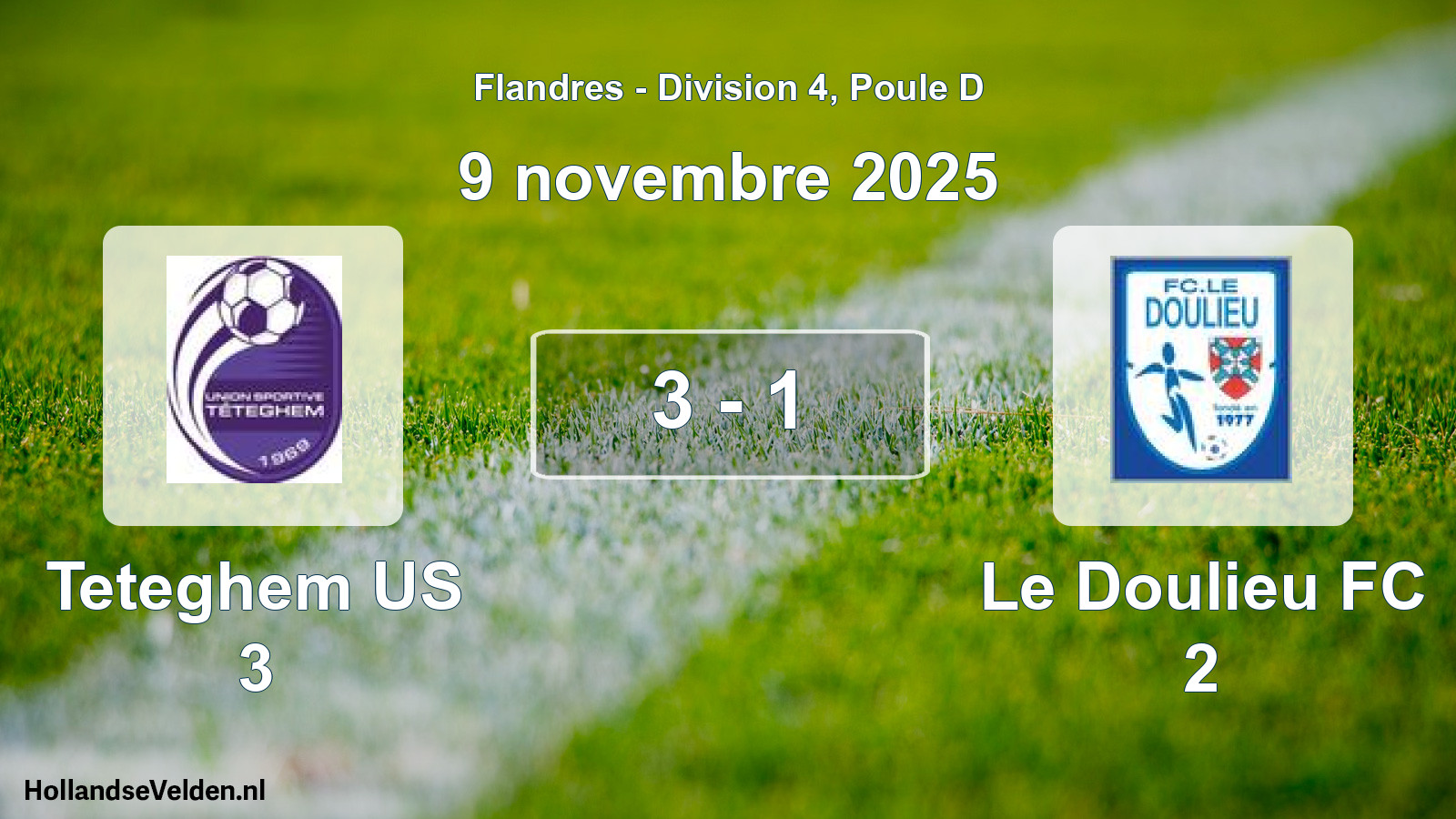 Total number of matches played: Teteghem US 3 - Le Doulieu FC 2 3 - 1 (9 November 2025)