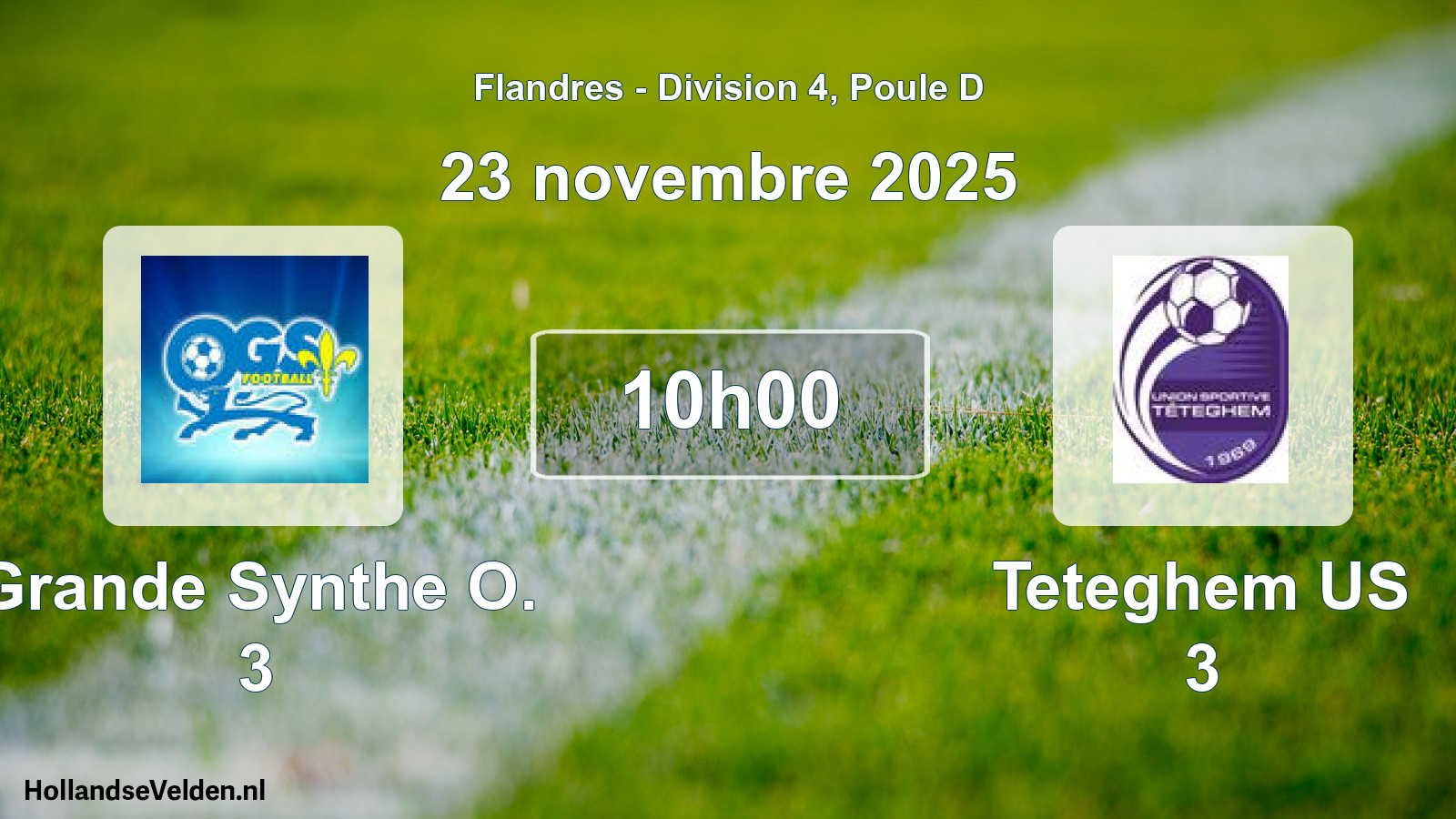 Match programmé: Grande Synthe O. 3 - Teteghem US 3 (23 novembre 2025)