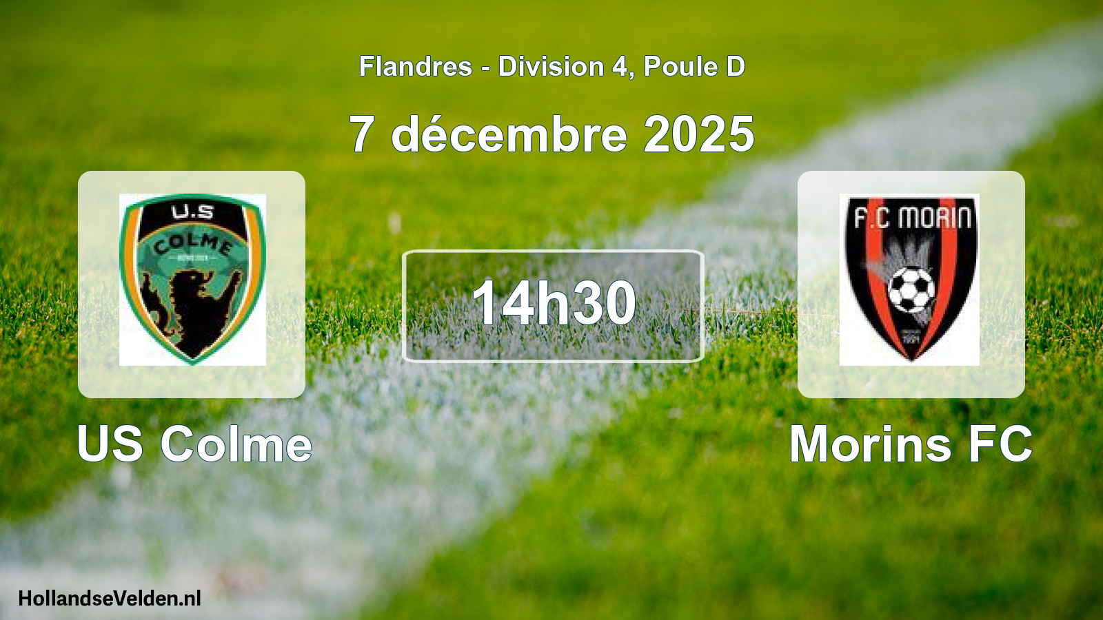 Geplande wedstrijd: US Colme - Morins FC (7 december 2025)