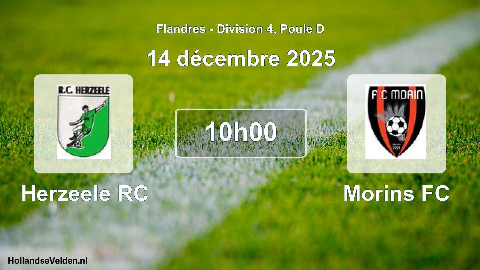 Match programmé: Herzeele RC - Morins FC (14 décembre 2025)
