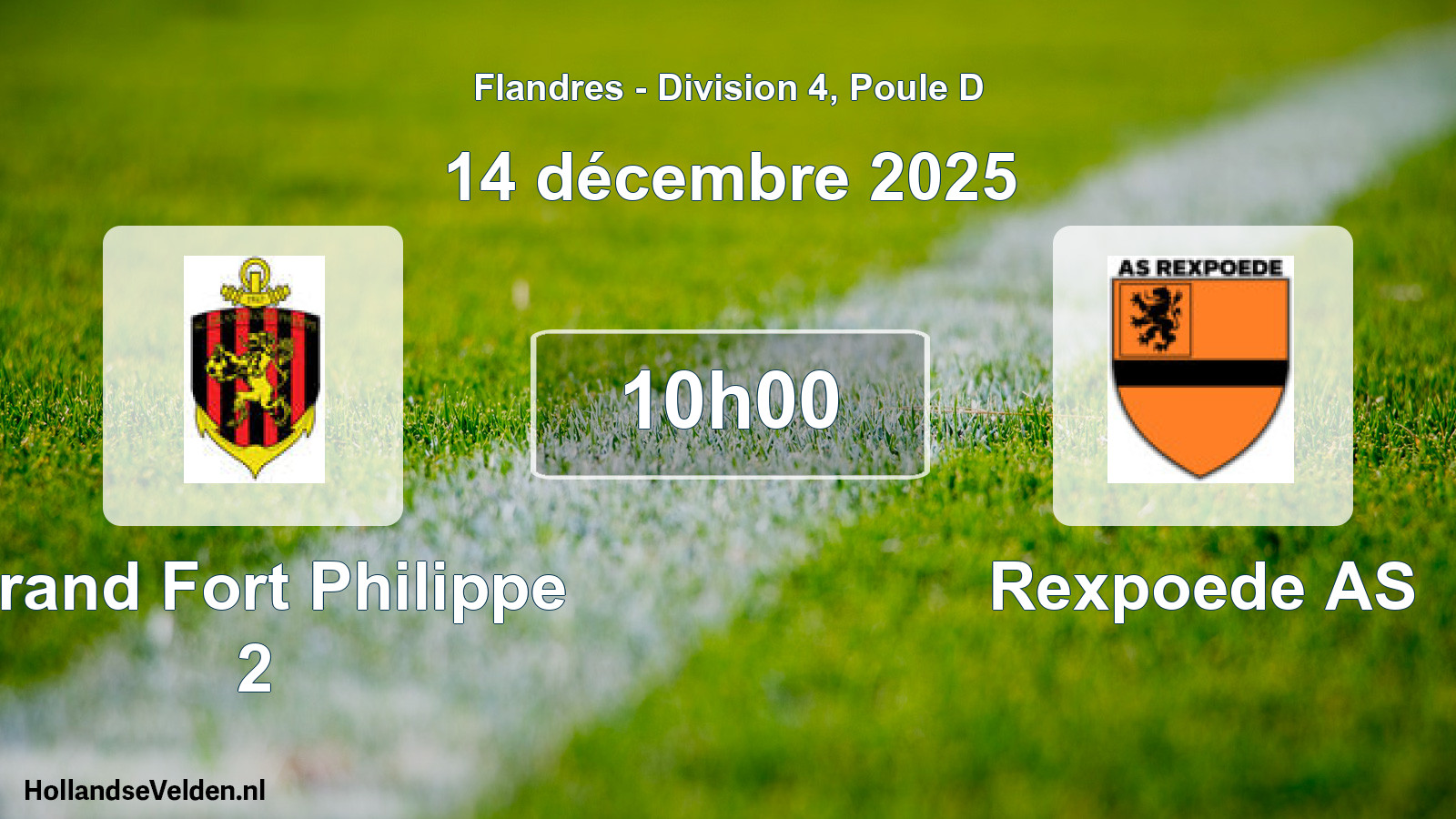 Geplande wedstrijd: Grand Fort Philippe 2 - Rexpoede AS (14 december 2025)