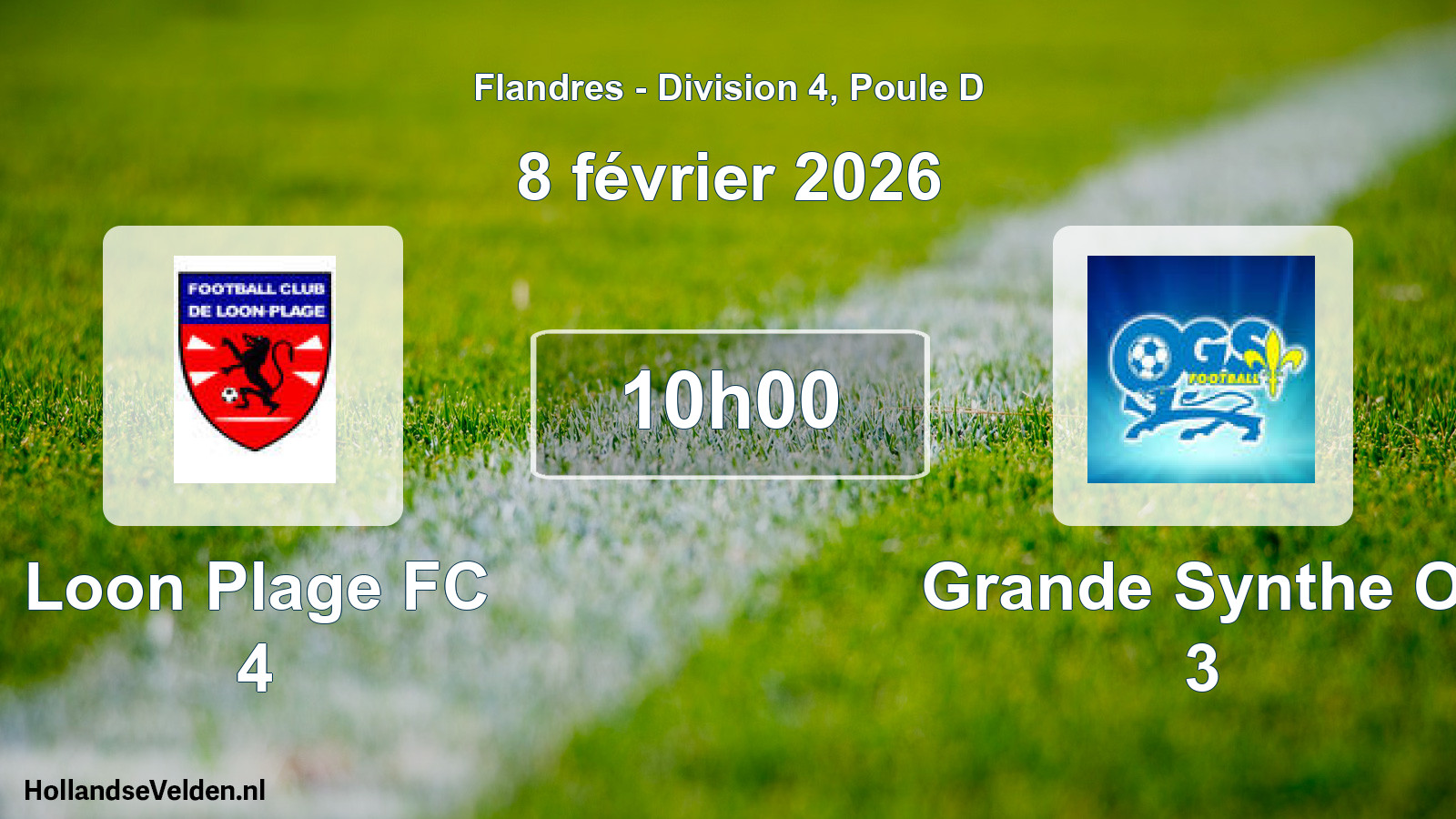 Scheduled Match: Loon Plage FC 4 - Grande Synthe O. 3 (8 February 2026)