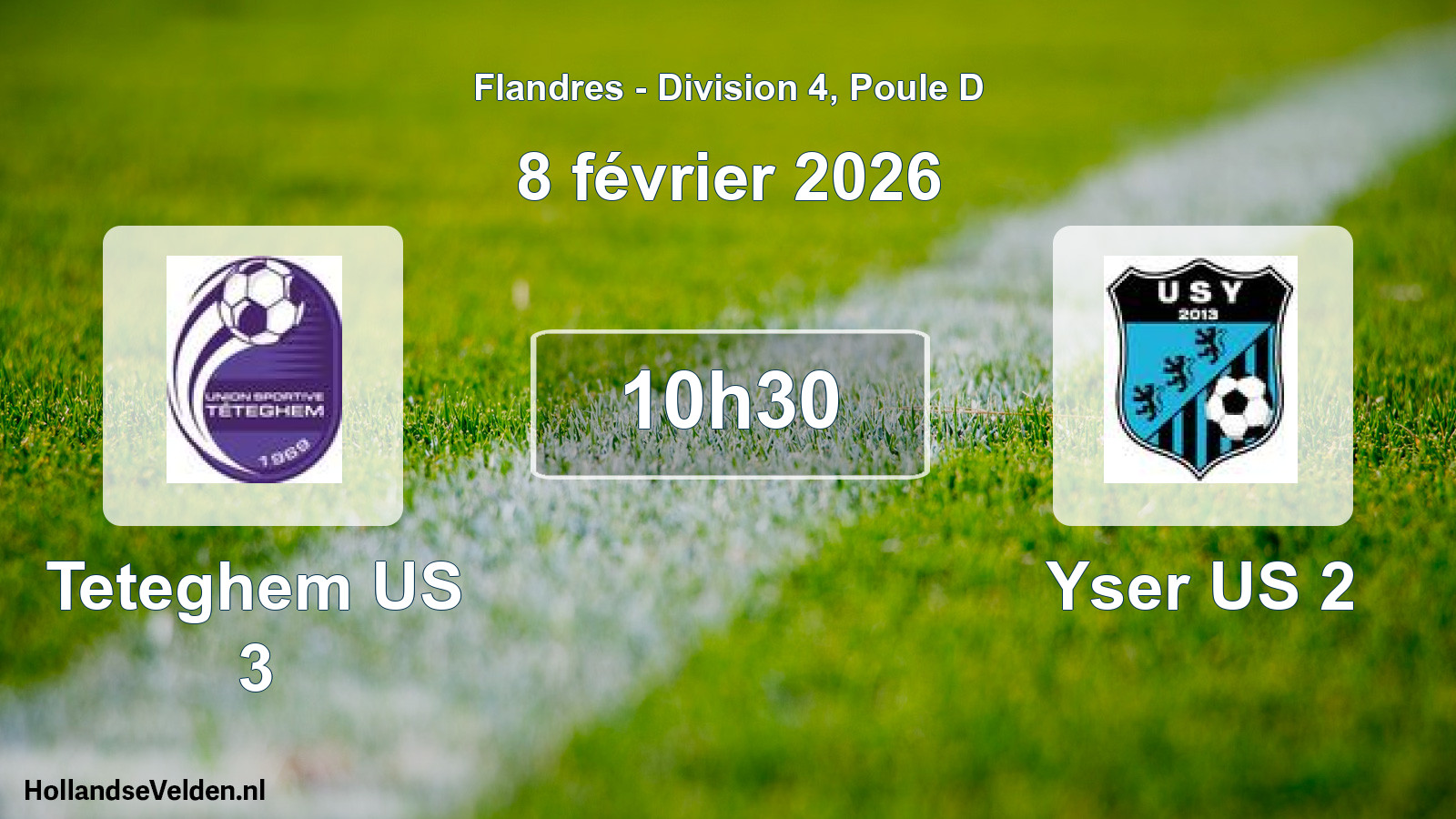 Match programmé: Teteghem US 3 - Yser US 2 (8 février 2026)