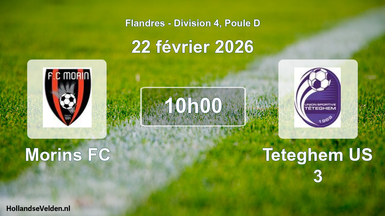 Match programmé: Morins FC - Teteghem US 3 (22 février 2026)