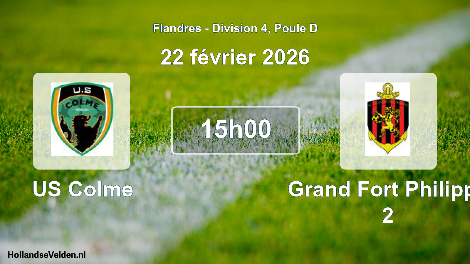 Match programmé: US Colme - Grand Fort Philippe 2 (22 février 2026)