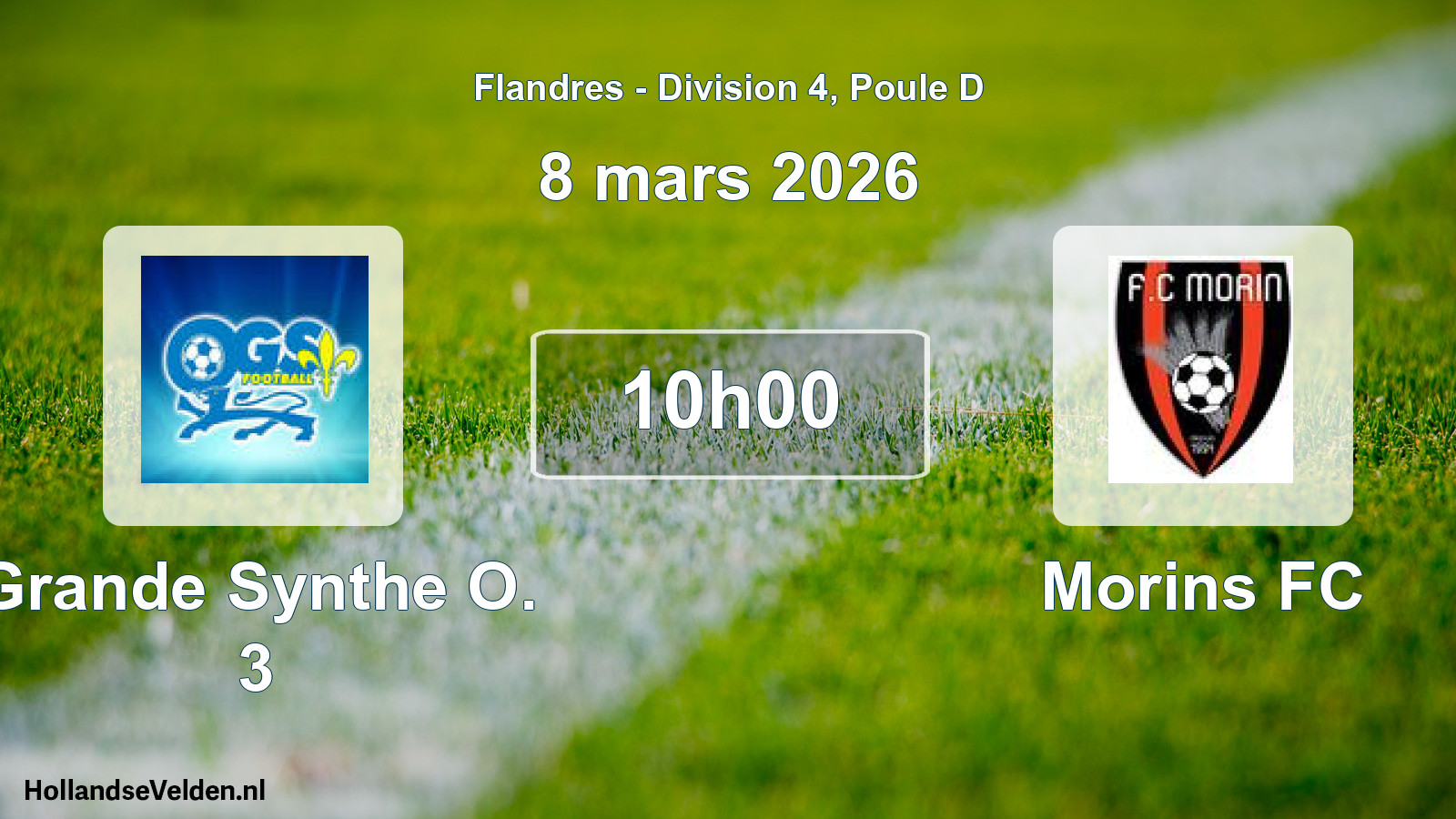 Match programmé: Grande Synthe O. 3 - Morins FC (8 mars 2026)