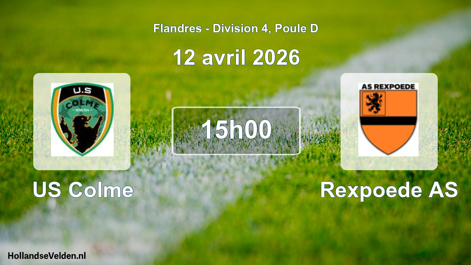 Match programmé: US Colme - Rexpoede AS (12 avril 2026)