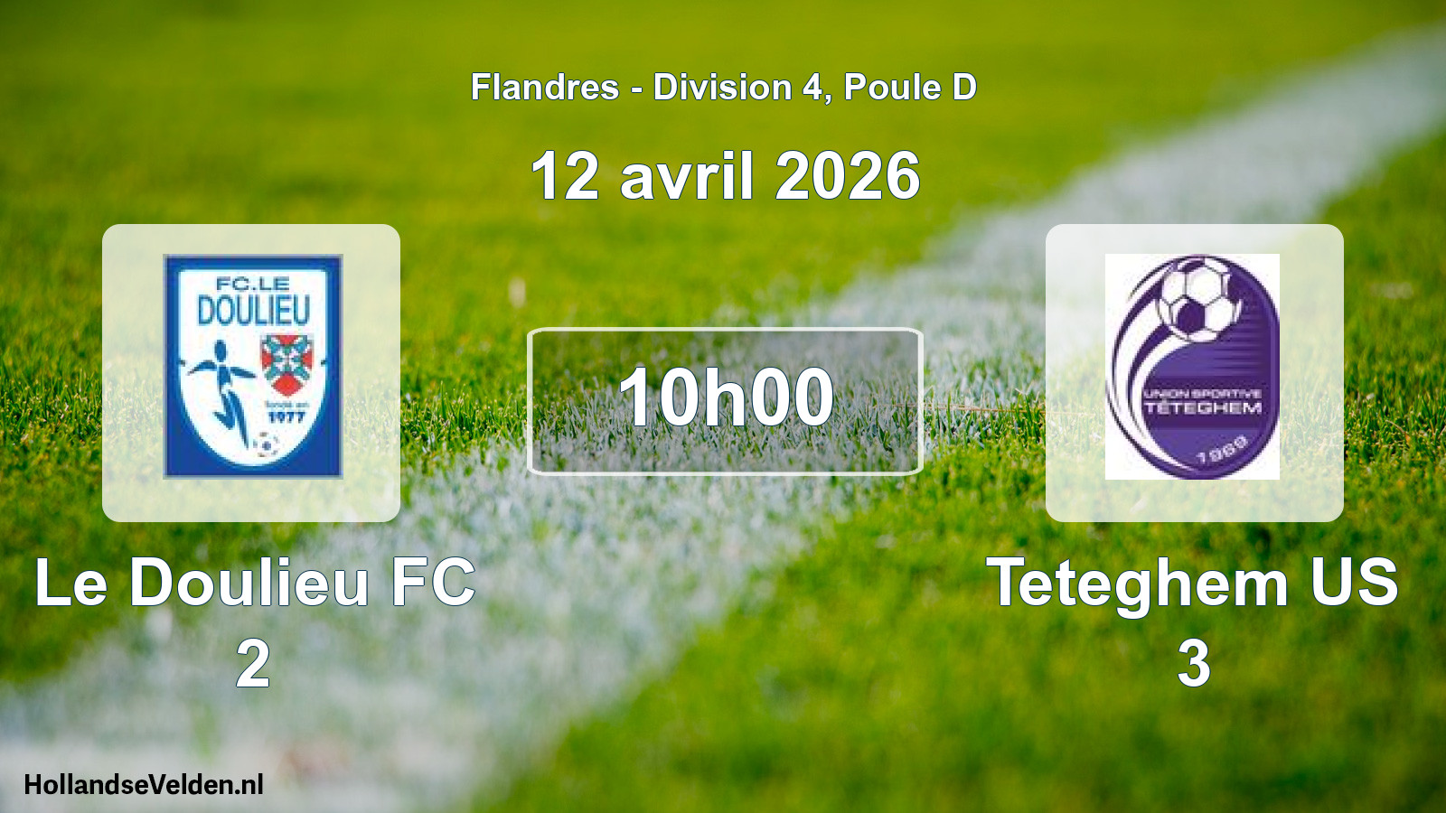 Geplande wedstrijd: Le Doulieu FC 2 - Teteghem US 3 (12 april 2026)