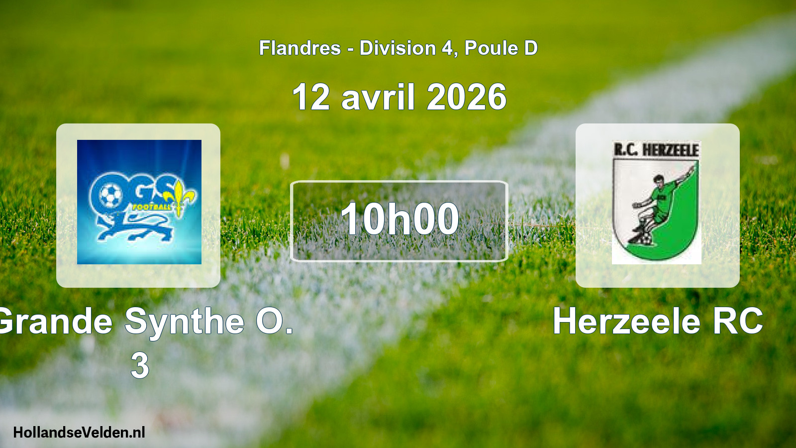 Match programmé: Grande Synthe O. 3 - Herzeele RC (12 avril 2026)