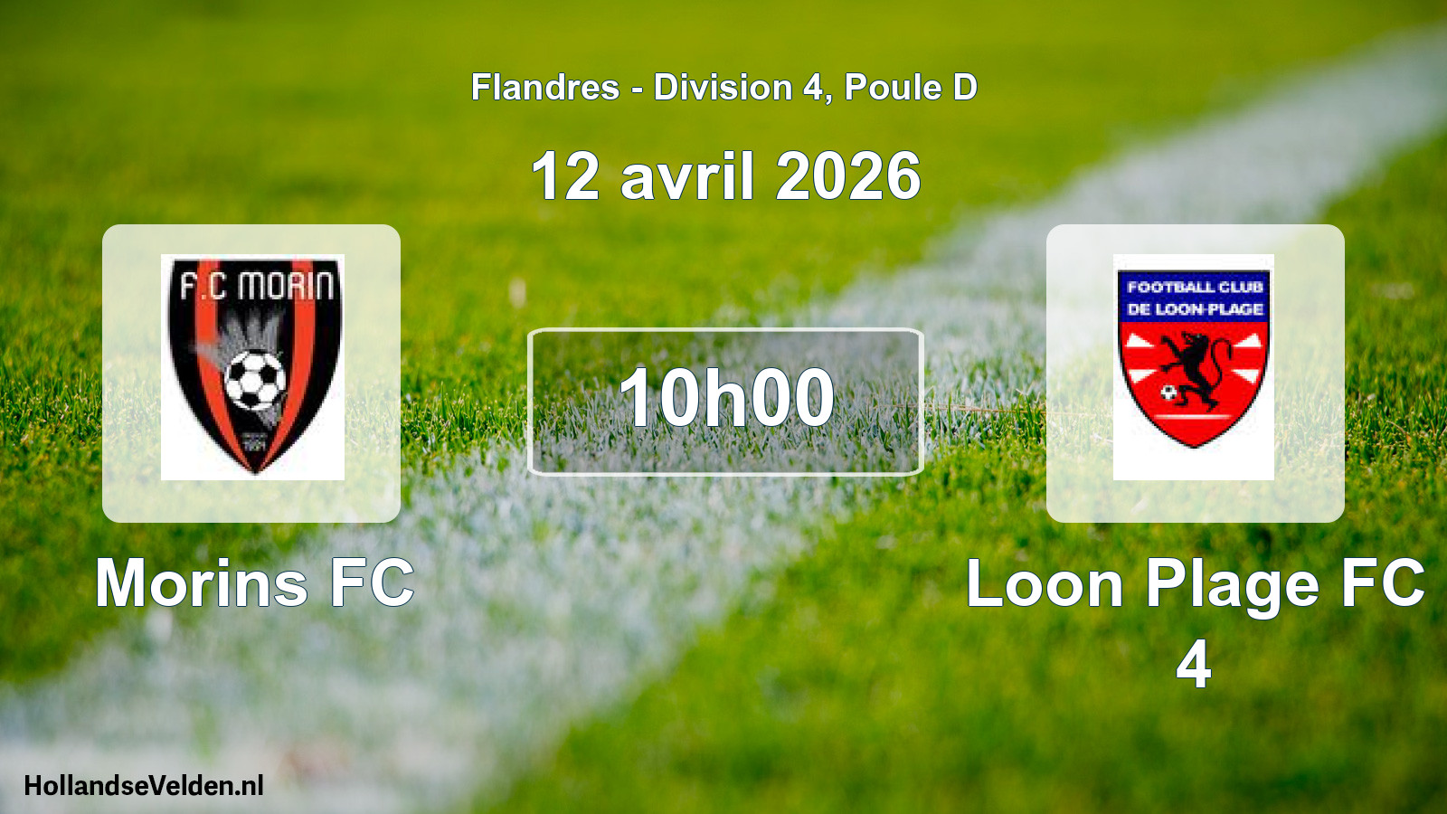 Geplande wedstrijd: Morins FC - Loon Plage FC 4 (12 april 2026)