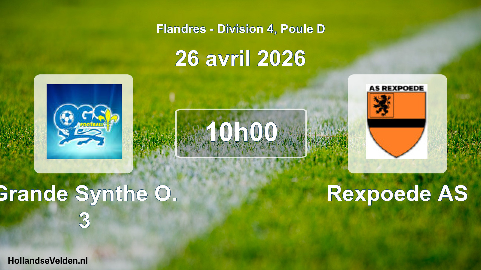 Geplande wedstrijd: Grande Synthe O. 3 - Rexpoede AS (26 april 2026)