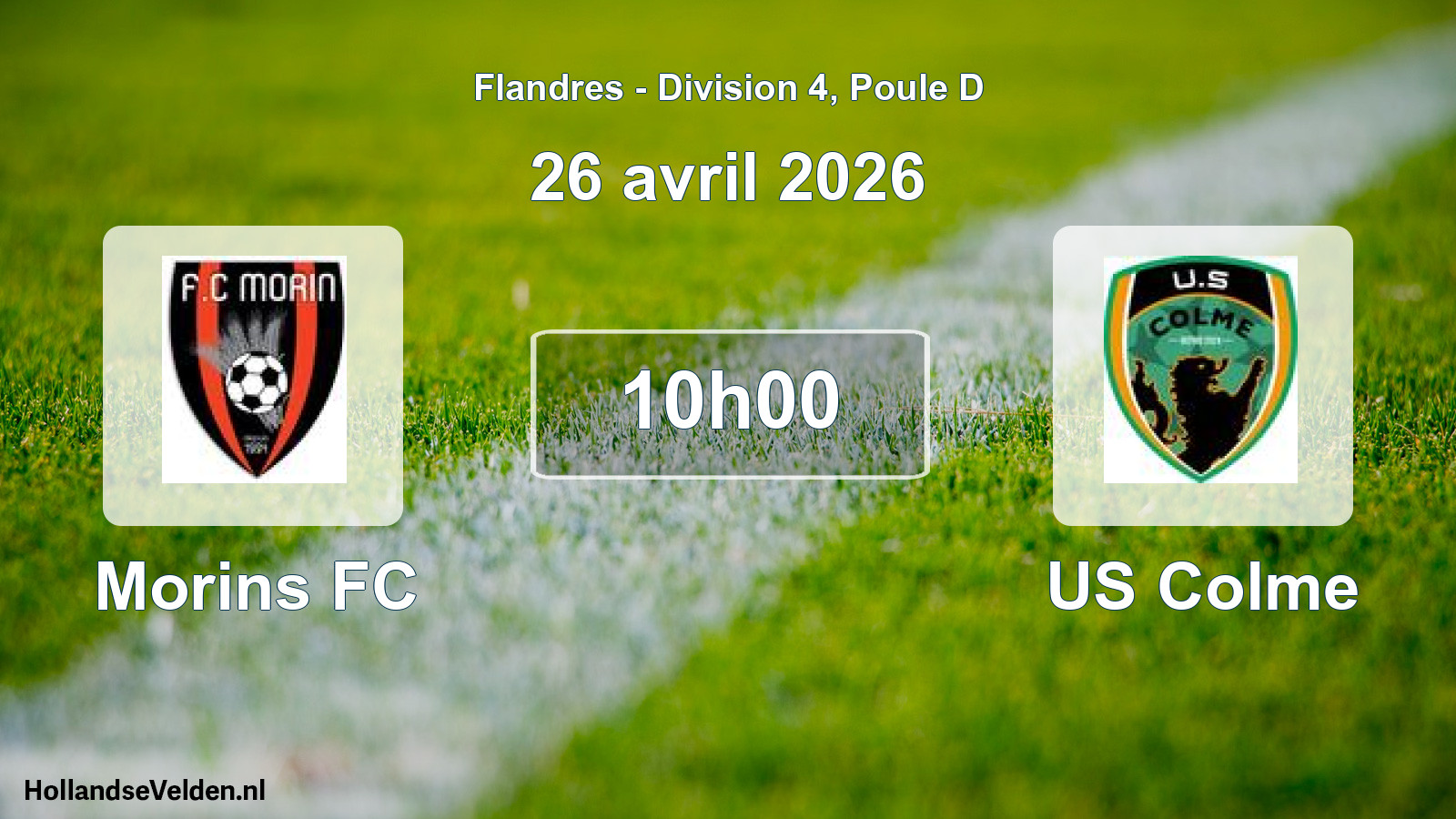 Match programmé: Morins FC - US Colme (26 avril 2026)