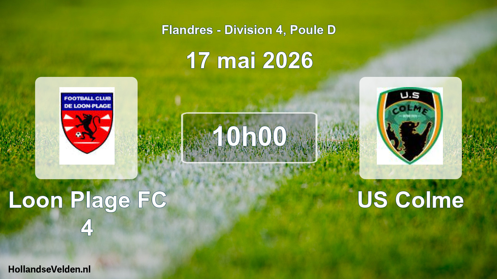 Match programmé: Loon Plage FC 4 - US Colme (17 mai 2026)