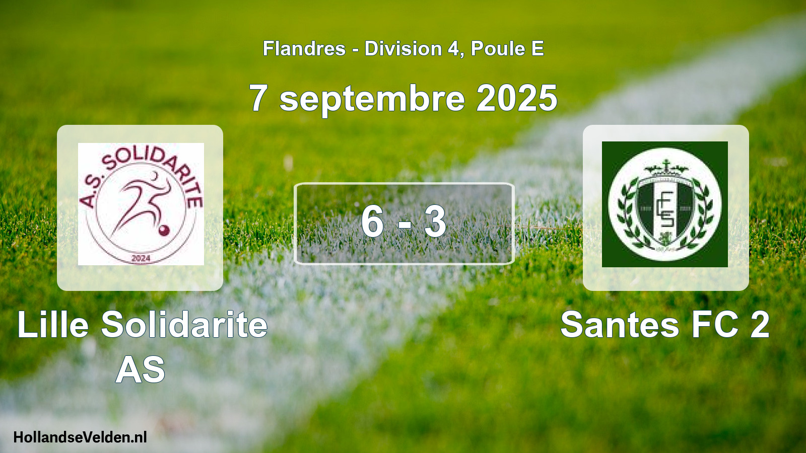 Gespeelde wedstrijd: Lille Solidarite AS - Santes FC 2 6 - 3 (7 september 2025)