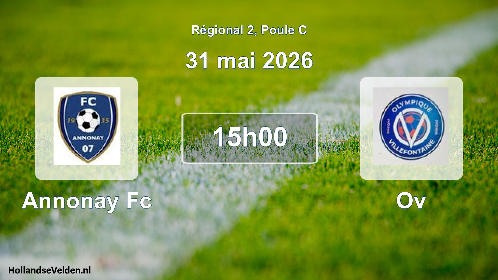 Geplande wedstrijd: Annonay Fc - Ov (31 mei 2026)