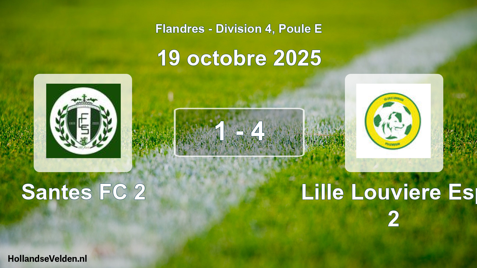 Match joué: Santes FC 2 - Lille Louviere Esp 2 1 - 4 (19 octobre 2025)