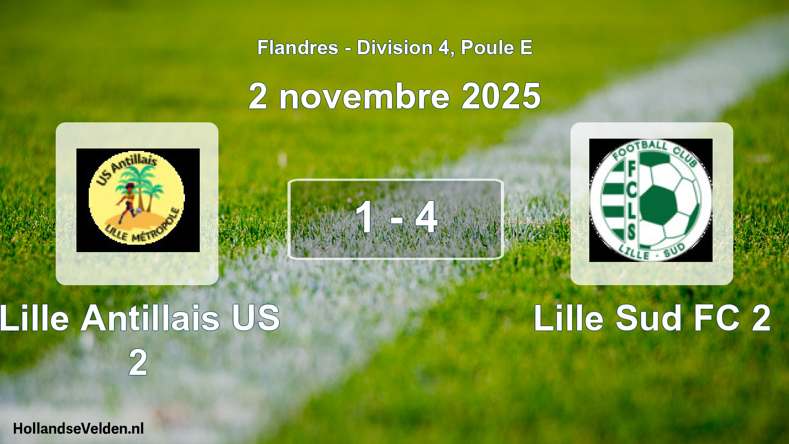 Total number of matches played: Lille Antillais US 2 - Lille Sud FC 2 1 - 4 (2 November 2025)