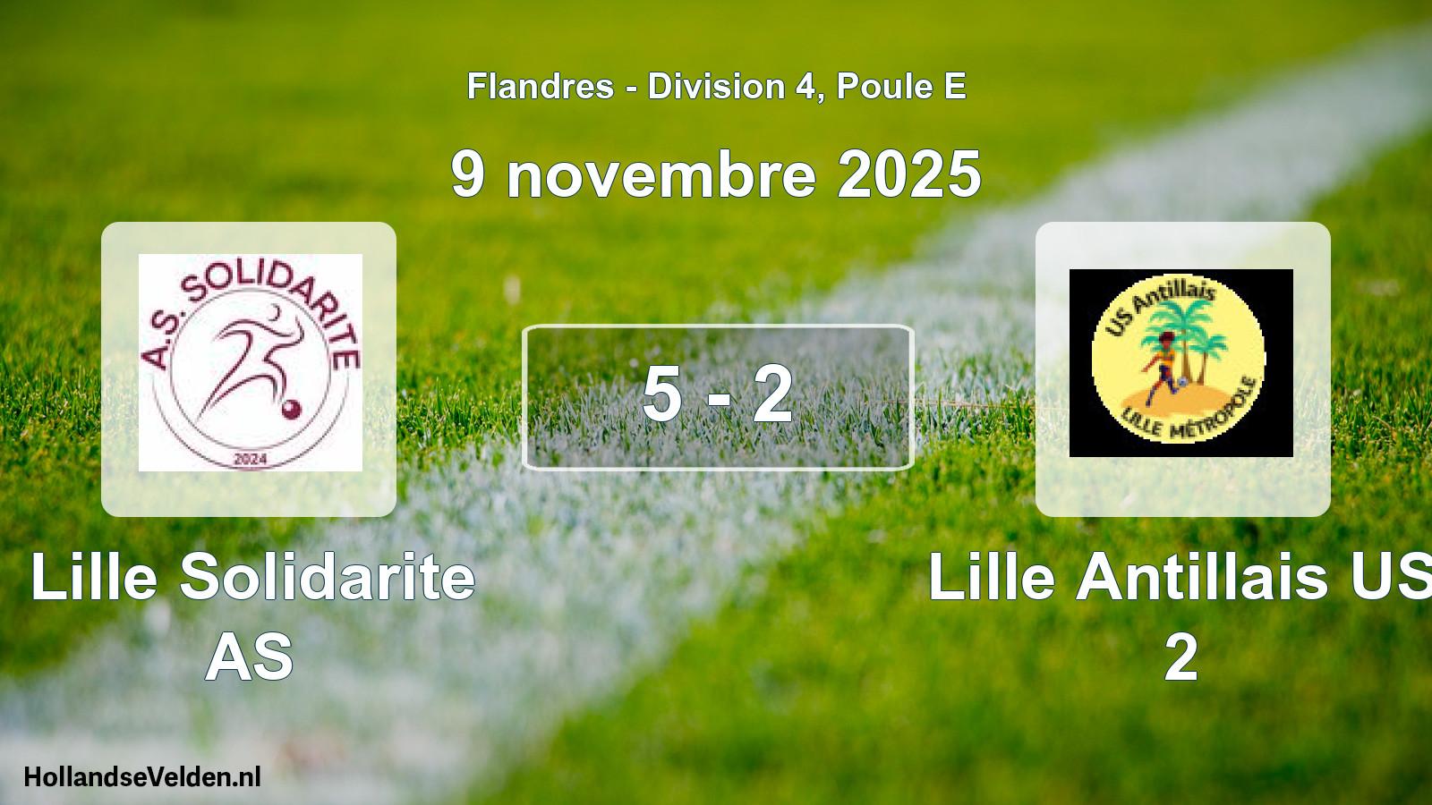 Match joué: Lille Solidarite AS - Lille Antillais US 2 5 - 2 (9 novembre 2025)
