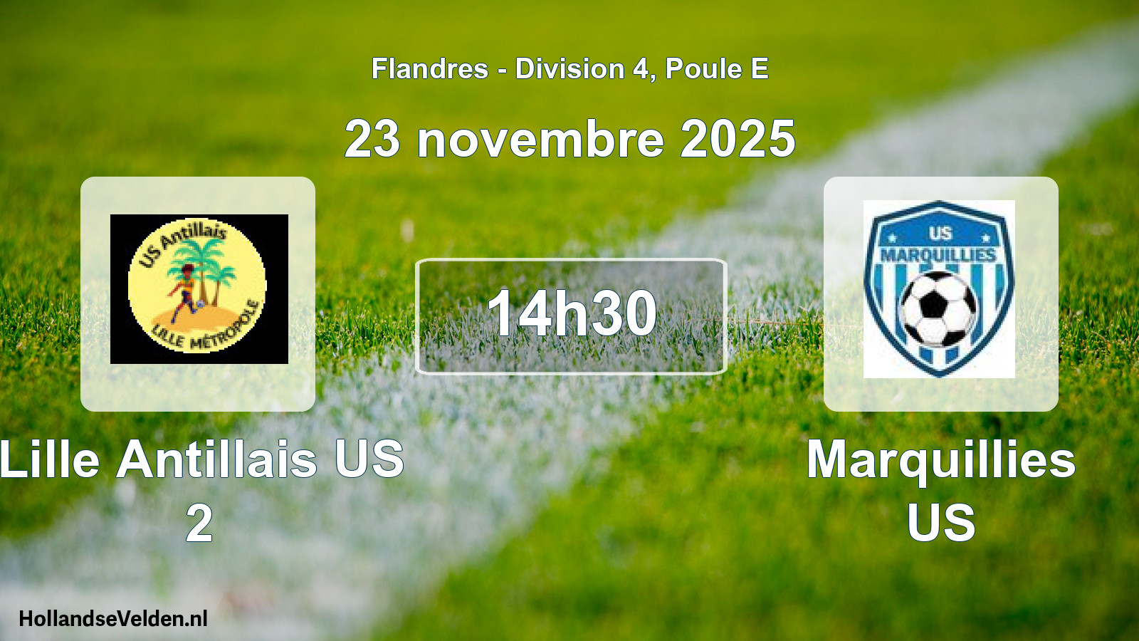 Match programmé: Lille Antillais US 2 - Marquillies US (23 novembre 2025)