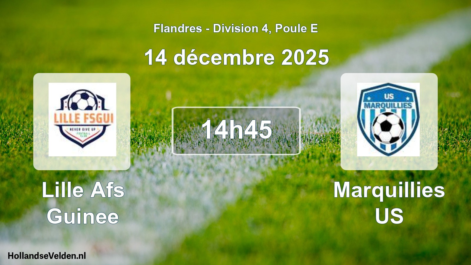 Match programmé: Lille Afs Guinee - Marquillies US (14 décembre 2025)
