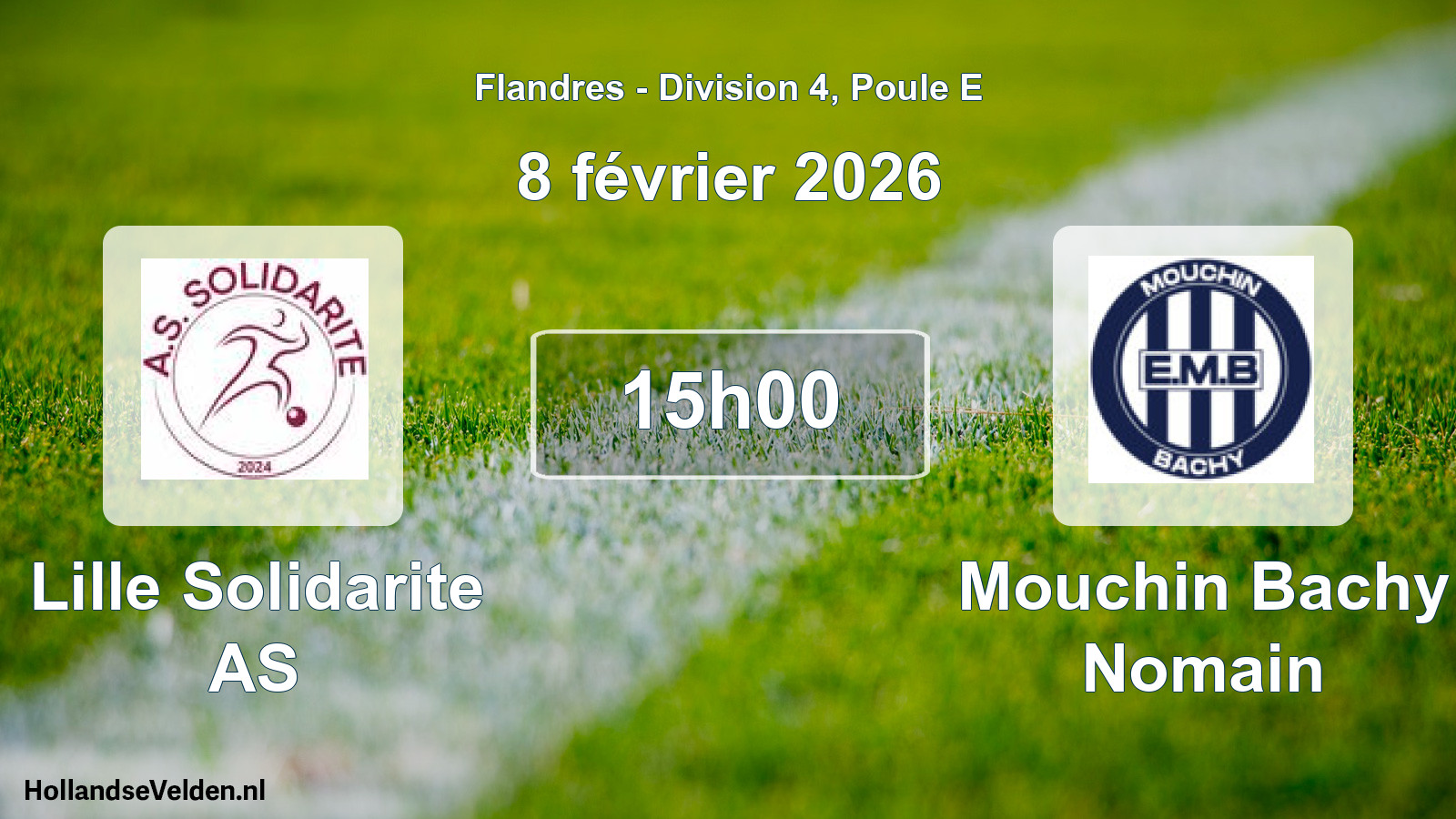 Match programmé: Lille Solidarite AS - Mouchin Bachy Nomain (8 février 2026)