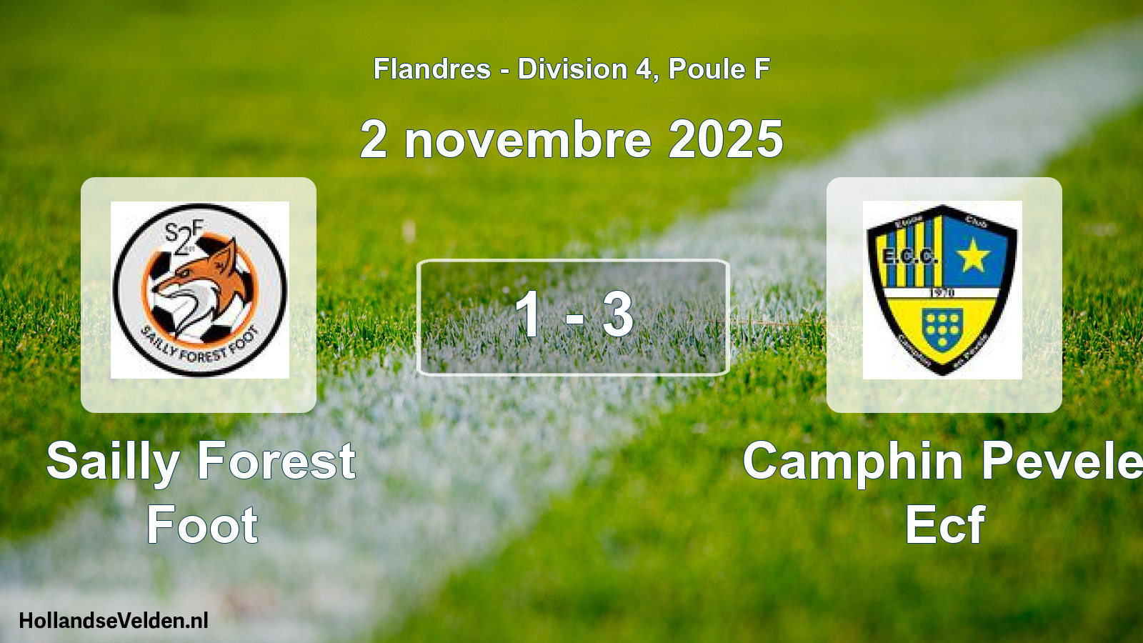 Match joué: Sailly Forest Foot - Camphin Pevele Ecf 1 - 3 (2 novembre 2025)