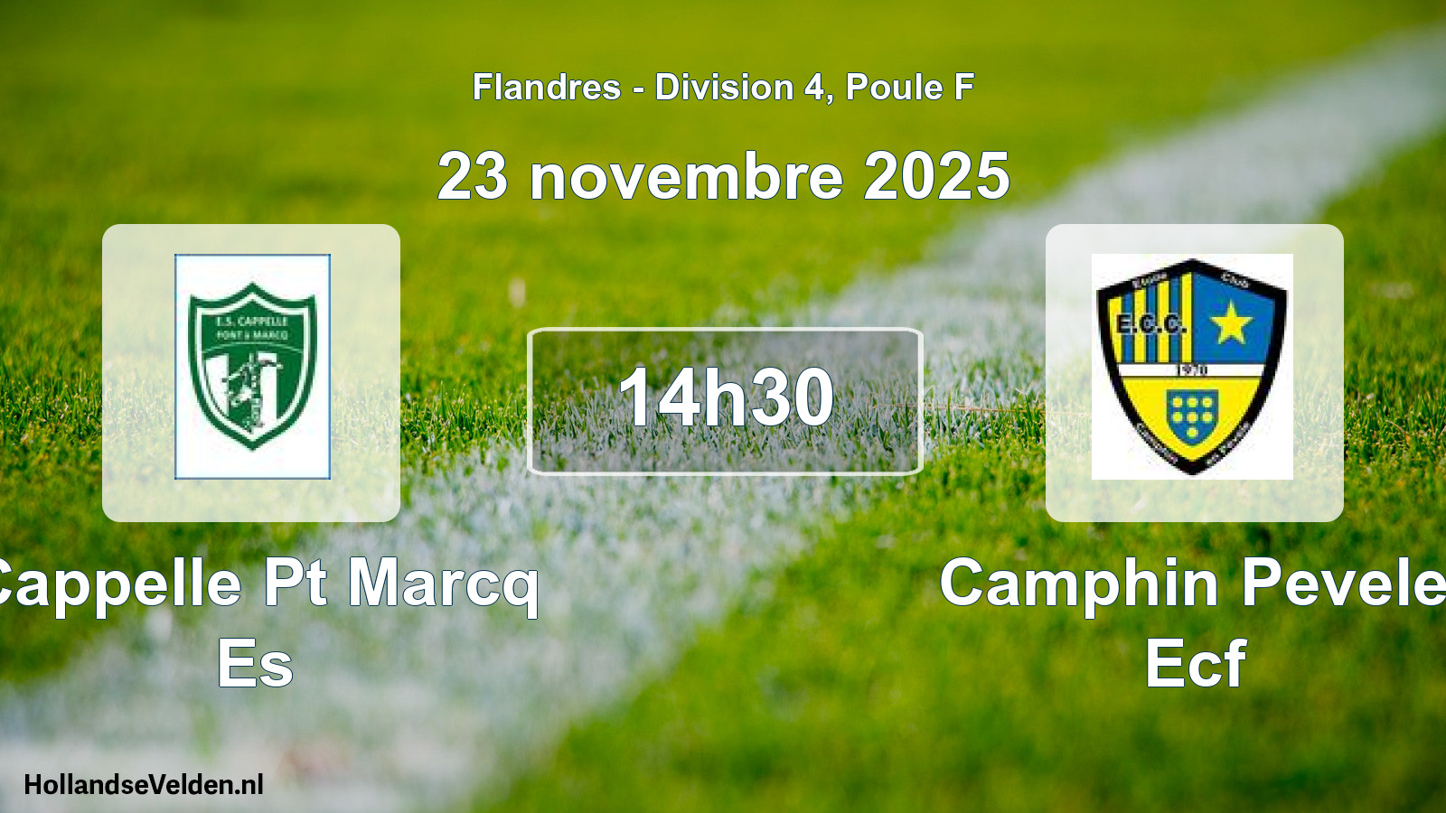 Match programmé: Cappelle Pt Marcq Es - Camphin Pevele Ecf (23 novembre 2025)