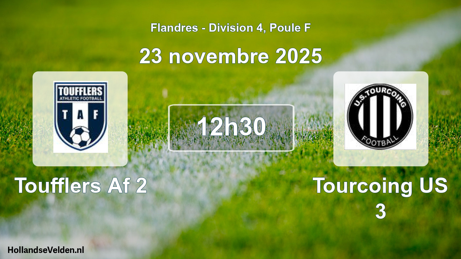 Match programmé: Toufflers Af 2 - Tourcoing US 3 (23 novembre 2025)