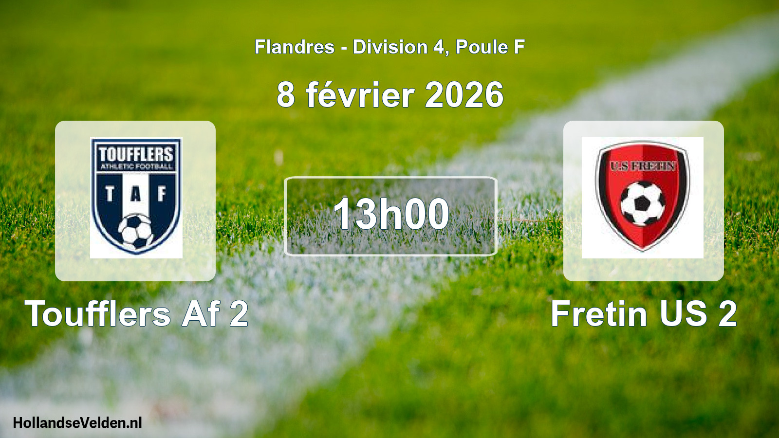 Match programmé: Toufflers Af 2 - Fretin US 2 (8 février 2026)