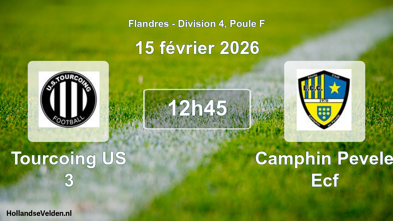 Scheduled Match: Tourcoing US 3 - Camphin Pevele Ecf (15 February 2026)